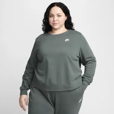 Nike Women's  Sportswear Club Fleece Crew-neck Sweatshirt (plus Size) In Green