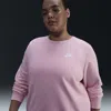 Nike Women's  Sportswear Club Fleece Crew-neck Sweatshirt (plus Size) In Pink