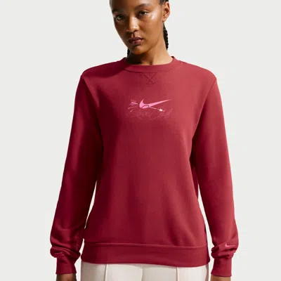 Nike Women's  Sportswear Club Fleece Crew-neck Sweatshirt In Red