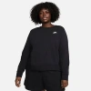 Nike Sportswear Club Fleece Crewneck Sweatshirt In Black/white
