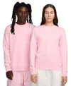 Nike Women's  Sportswear Club Fleece Crew-neck Sweatshirt In Medium Soft Pink,white