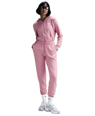 Nike Women's Sportswear Club Fleece Full-zip Hoodie In Pink
