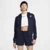 Nike Women's  Sportswear Club Fleece Full-zip Hoodie In Obsidn,whi