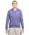 Nike Women's  Sportswear Club Fleece Full-zip Hoodie In Dusty Amethyst,white