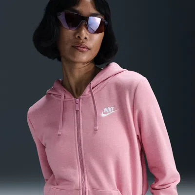 Nike Women's  Sportswear Club Fleece Full-zip Hoodie In Pink