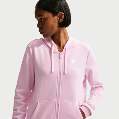 Nike Women's  Sportswear Club Fleece Full-zip Hoodie In Pink