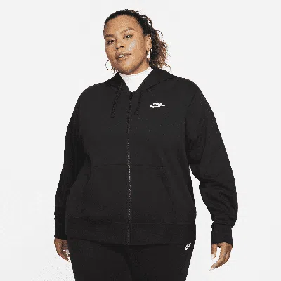 Nike Plus Size Sportswear Club Fleece Full-zip Hoodie In Black