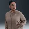 Nike Women's  Sportswear Club Fleece Full-zip Hoodie (plus Size) In Brown
