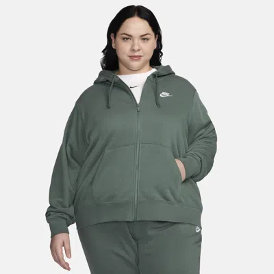 Nike Women's  Sportswear Club Fleece Full-zip Hoodie (plus Size) In Green