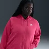 Nike Women's  Sportswear Club Fleece Full-zip Hoodie (plus Size) In Pink