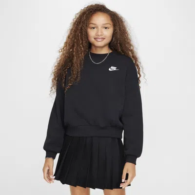 NIKE UNISEX  SPORTSWEAR CLUB FLEECE GIRLS' BOXY CREW-NECK SWEATSHIRT,1015573202