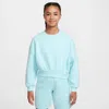 Nike Kids' Women's  Sportswear Club Fleece Girls' Boxy Crew-neck Sweatshirt In Blue