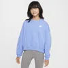 Nike Kids' Women's  Sportswear Club Fleece Girls' Boxy Crew-neck Sweatshirt In Blue