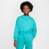 Nike Kids' Women's  Sportswear Club Fleece Girls' Boxy Crew-neck Sweatshirt In Dusty Cactus/white