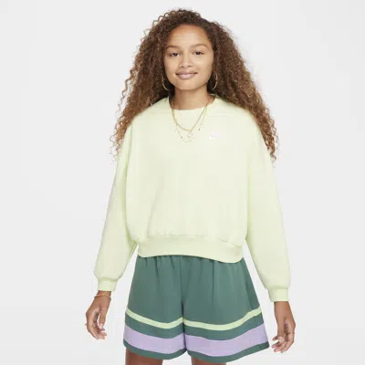 Nike Kids' Women's  Sportswear Club Fleece Girls' Boxy Crew-neck Sweatshirt In Green