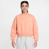 Nike Kids' Women's  Sportswear Club Fleece Girls' Boxy Crew-neck Sweatshirt In Orange