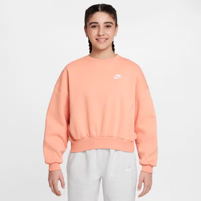 NIKE WOMEN'S  SPORTSWEAR CLUB FLEECE GIRLS' BOXY CREW-NECK SWEATSHIRT,1015705487