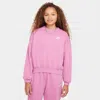 Nike Kids' Women's  Sportswear Club Fleece Girls' Boxy Crew-neck Sweatshirt In Pink