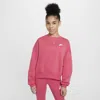 Nike Kids' Women's  Sportswear Club Fleece Girls' Boxy Crew-neck Sweatshirt In Pink
