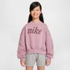 Nike Kids' Women's  Sportswear Club Fleece Girls' Boxy Crew-neck Sweatshirt In Purple