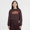 Nike Big Girls Sportswear Club Fleece Crew-neck Sweatshirt In Red