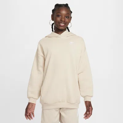 Nike Sportswear Club Fleece Big Kids' Oversized Pullover Hoodie In Brown