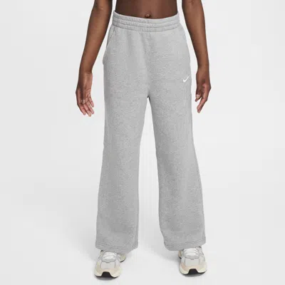 Nike Kids' Women's  Sportswear Club Fleece Girls' Wide-leg Pants In B Hthr,whi
