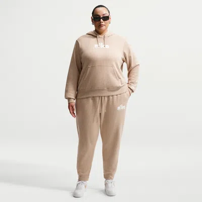 Nike Women's  Sportswear Club Fleece Graphic Mid-rise Pants (plus Size) In Multi