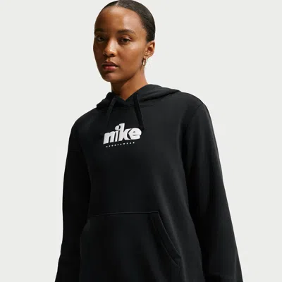 Nike Women's  Sportswear Club Fleece Graphic Pullover Hoodie In Black
