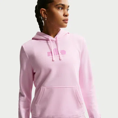 Nike Women's  Sportswear Club Fleece Graphic Pullover Hoodie In Pink