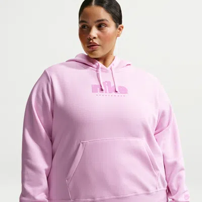 Nike Women's  Sportswear Club Fleece Graphic Pullover Hoodie (plus Size) In Pink