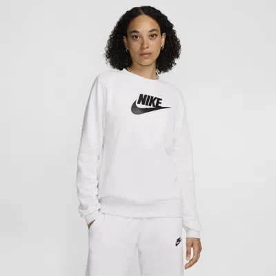 Nike Women's  Sportswear Club Fleece Logo Crew-neck Sweatshirt In Brown