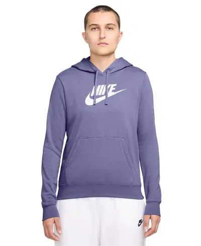 Nike Women's Sportswear Club Fleece Logo Pullover Hoodie In Blue