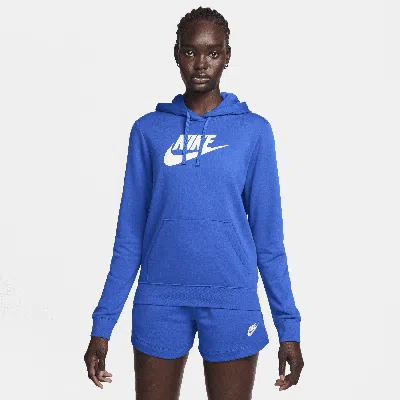 Nike Women's  Sportswear Club Fleece Logo Pullover Hoodie In Blue