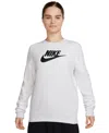 Nike Women's Sportswear Club Fleece Logo Sweatshirt In Birch Heather,black
