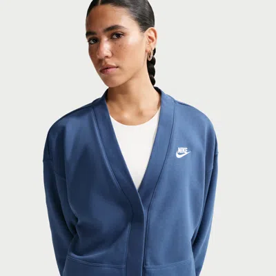 Nike Women's  Sportswear Club Fleece Loose Cardigan In Blue