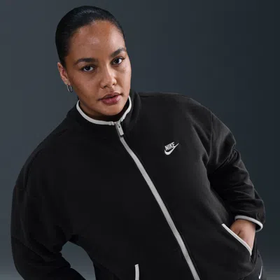 Nike Women's  Sportswear Club Fleece Loose Cozy Track Jacket (plus Size) In Black