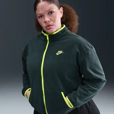 Nike Women's  Sportswear Club Fleece Loose Cozy Track Jacket (plus Size) In Green
