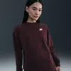 Nike Women's  Sportswear Club Fleece Loose Crew-neck Sweatshirt In Burgundy