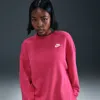 Nike Women's  Sportswear Club Fleece Loose Crew-neck Sweatshirt In Pink