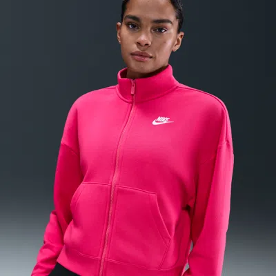 Nike Women's  Sportswear Club Fleece Loose Track Jacket In Pink
