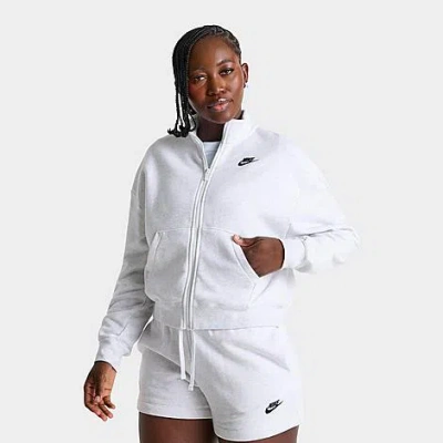 Nike Women's Sportswear Club Fleece Loose Track Jacket In White