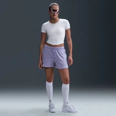 Nike Women's  Sportswear Club Fleece Mid-rise 4" Graphic Shorts In Purple