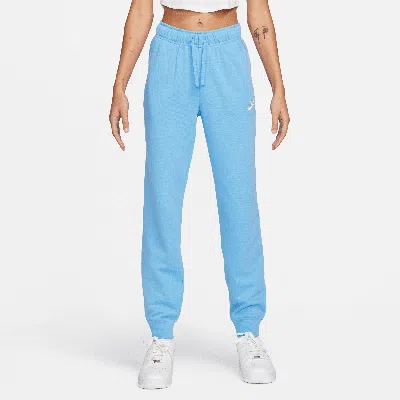 Nike Women's  Sportswear Club Fleece Mid-rise Jogger Pants In Blue