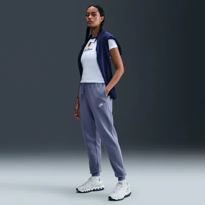 Nike Women's  Sportswear Club Fleece Mid-rise Jogger Pants In Blue