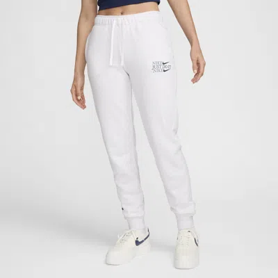 Nike Women's  Sportswear Club Fleece Mid-rise Jogger Pants In White