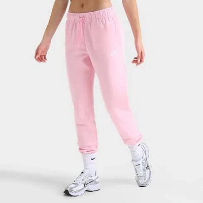 Nike Women's Sportswear Club Fleece Mid-rise Jogger Pants In Medium Soft Pink/white