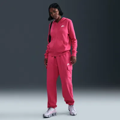 Nike Women's  Sportswear Club Fleece Mid-rise Oversized Cargo Sweatpants In Pink