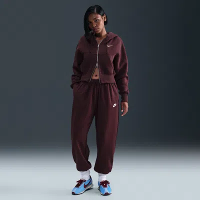 Nike Women's  Sportswear Club Fleece Mid-rise Oversized Sweatpants In Burgundy