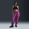 Nike Women's  Sportswear Club Fleece Mid-rise Oversized Sweatpants In Hot Fuchsia/white 
